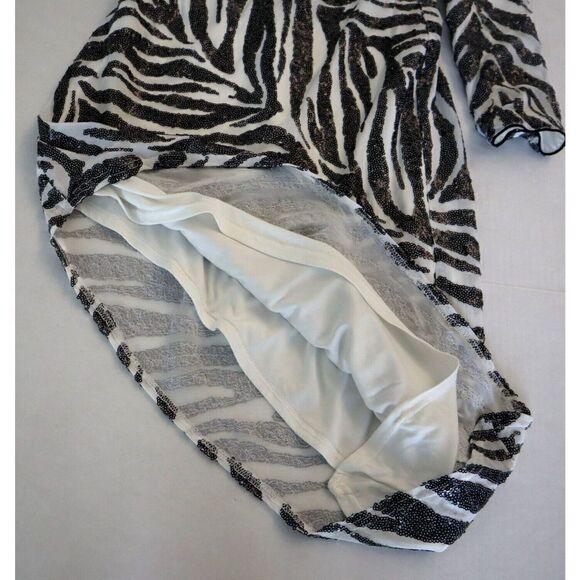 SHO by Tadashi Shoji Sz Small Zebra Print Gigi Asymmetrical Cocktail Dress - Picture 15 of 15